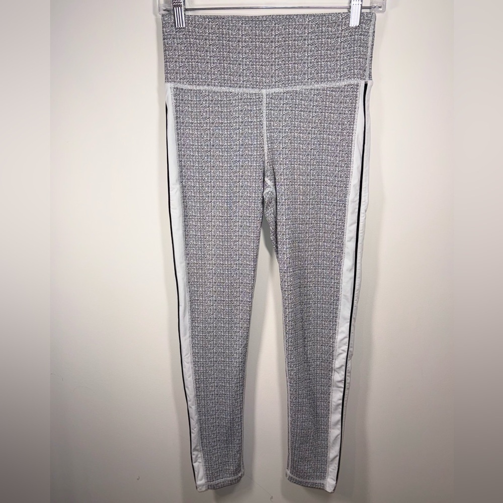 Mono B Womens Black and White Textured Ankle Leggings Size Medium